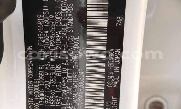 Acheter Occasion Voiture Toyota Highlander Blanc à Abomey Calavi, Benin Acheter Occasion Voiture Toyota Highlander Blanc à Abomey Calavi, Benin