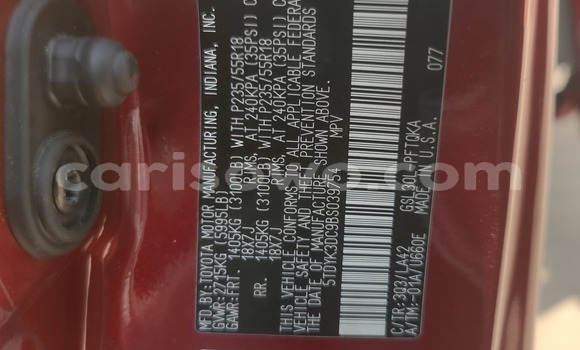 Ra Àlòkù Toyota Sienna Red Ọkọ̀ in Cotonou ni Benin Ra Àlòkù Toyota Sienna Red Ọkọ̀ in Cotonou ni Benin