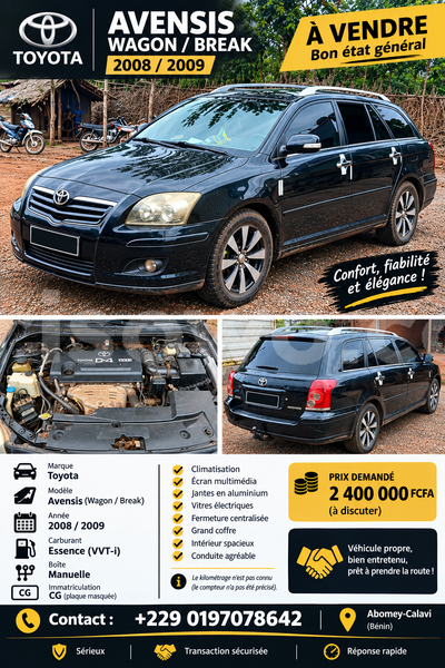 Big with watermark toyota avensis benin porto novo 25458