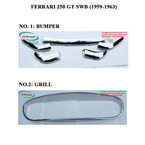 Big with watermark d ferrari 250 gt swb 1959 1963 bumper and grill frame 3