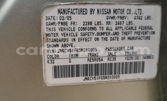 Sayi Na hannu Infiniti G Azurfa Mota in Abomey Calavi a Benin Sayi Na hannu Infiniti G Azurfa Mota in Abomey Calavi a Benin