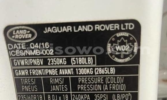 Sayi Sabo Land Rover Range Rover Evoque White Mota in Cotonou a Benin Sayi Sabo Land Rover Range Rover Evoque White Mota in Cotonou a Benin