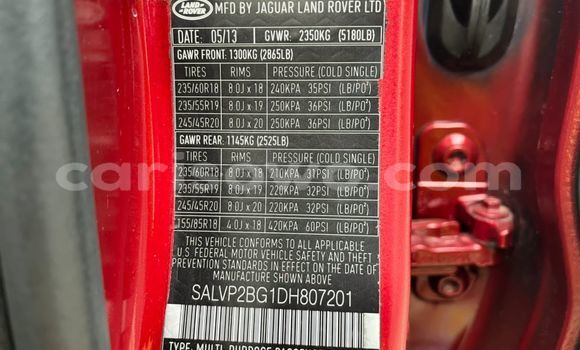 Acheter Occasion Voiture Land Rover Range Rover Evoque Rouge à Cotonou, Benin Acheter Occasion Voiture Land Rover Range Rover Evoque Rouge à Cotonou, Benin